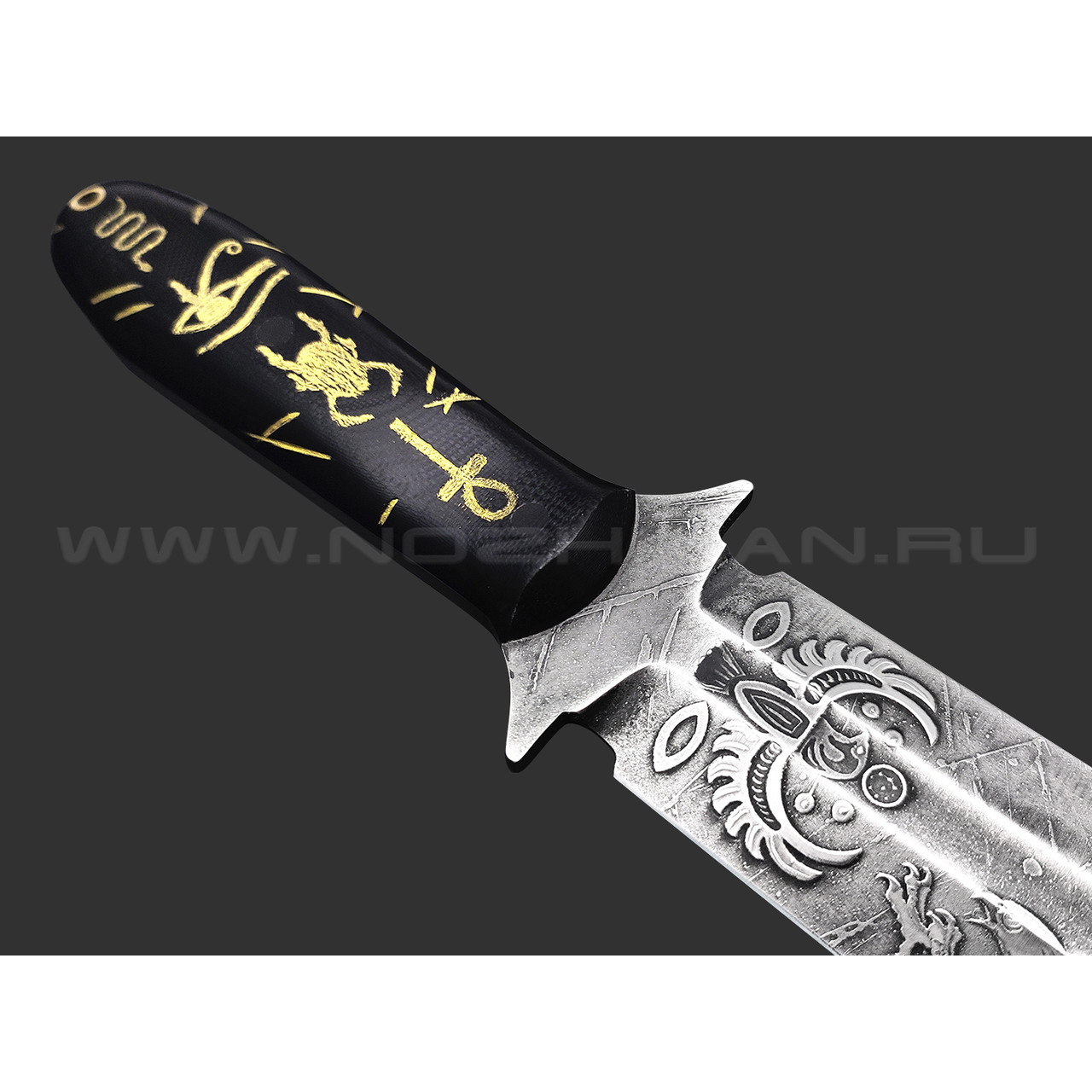 Волчий Век нож Lancette Custom Egypt Edition сталь N690 WA, рукоять G10 с ручной гравировкой