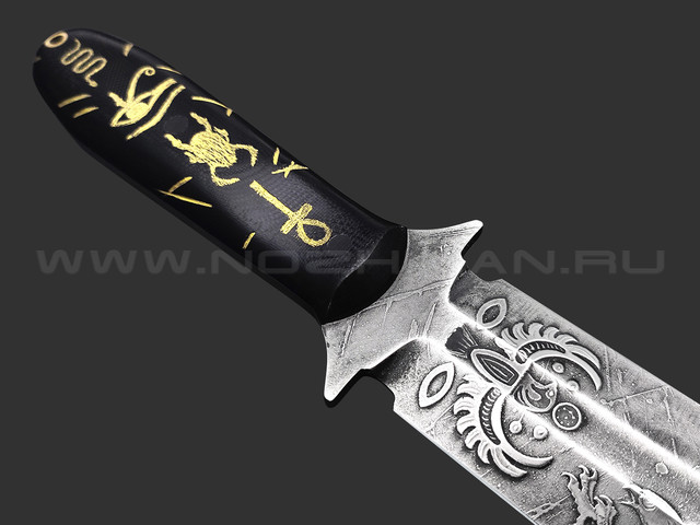 Волчий Век нож Lancette Custom Egypt Edition сталь N690 WA, рукоять G10 с ручной гравировкой