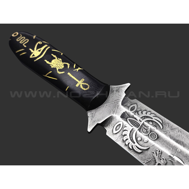 Волчий Век нож Lancette Custom Egypt Edition сталь N690 WA, рукоять G10 с ручной гравировкой