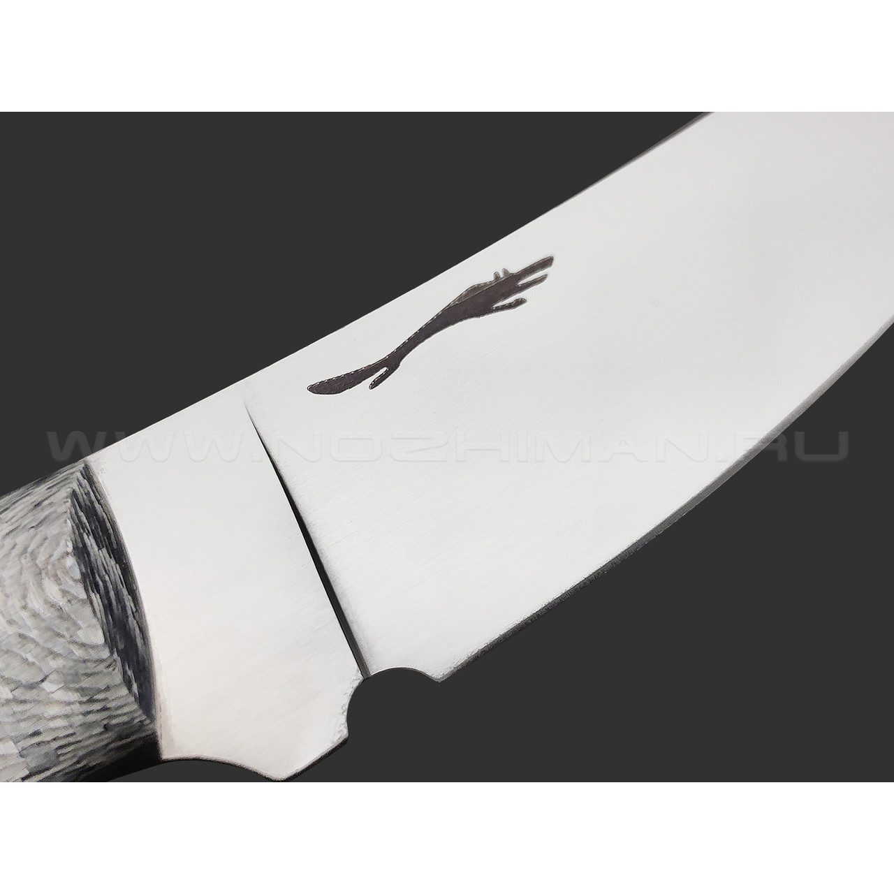 Волчий Век нож Перс сталь Custom MELT ручной сатин, рукоять Silver Twill, carbon fiber