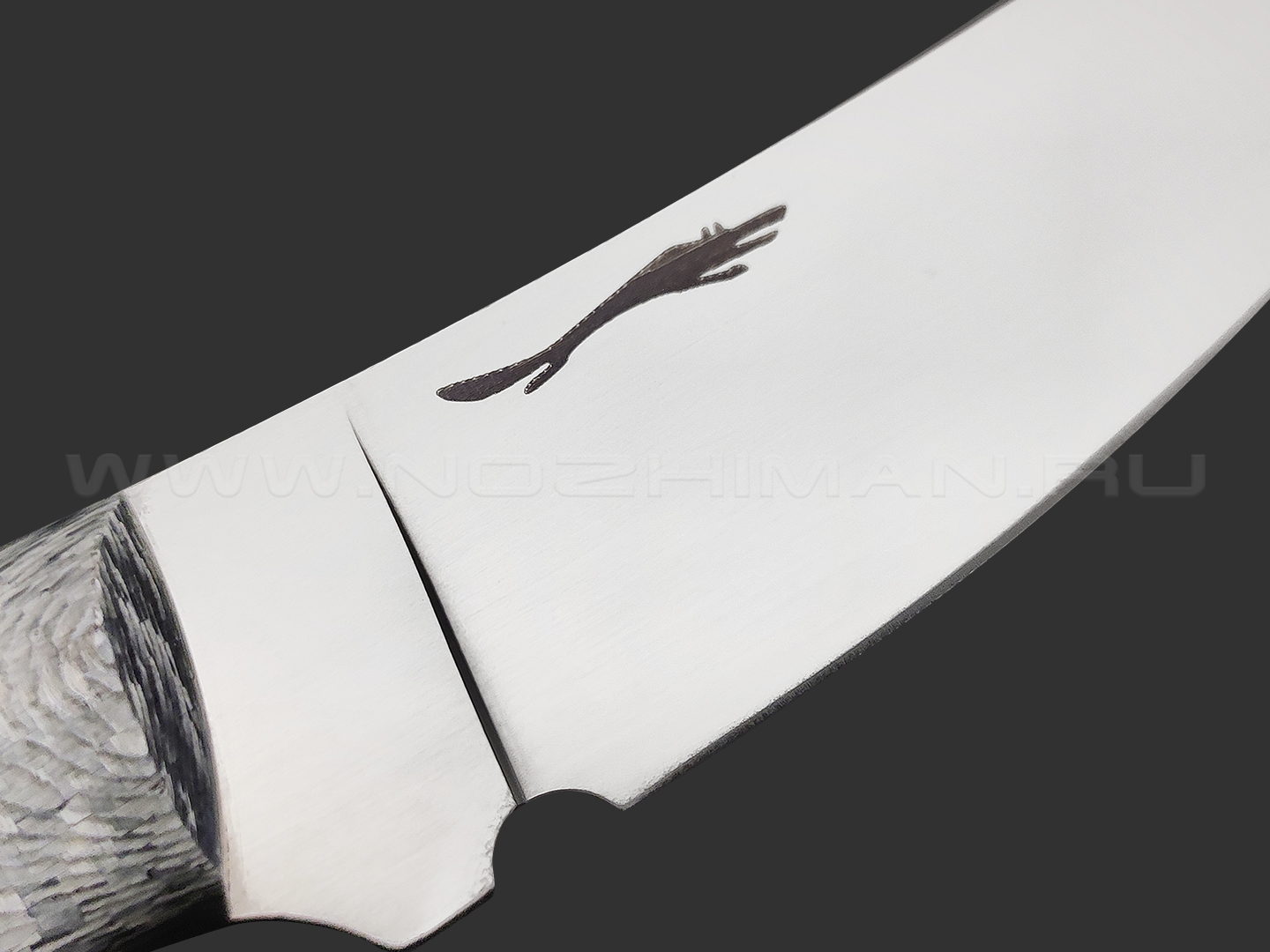 Волчий Век нож Перс сталь Custom MELT ручной сатин, рукоять Silver Twill, carbon fiber