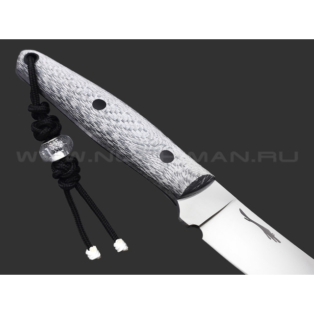 Волчий Век нож Перс сталь Custom MELT ручной сатин, рукоять Silver Twill, carbon fiber