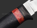 Волчий Век нож Слоненок Custom сталь CPM S125V WA satin, рукоять Black wood, позвонок кита, carbon fiber