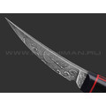 Волчий Век нож Сакура Custom сталь Niolox WA травление, рукоять G10 black & red
