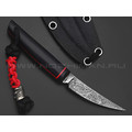 Волчий Век нож Сакура Custom сталь Niolox WA травление, рукоять G10 black & red