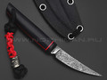 Волчий Век нож Сакура Custom сталь Niolox WA травление, рукоять G10 black & red