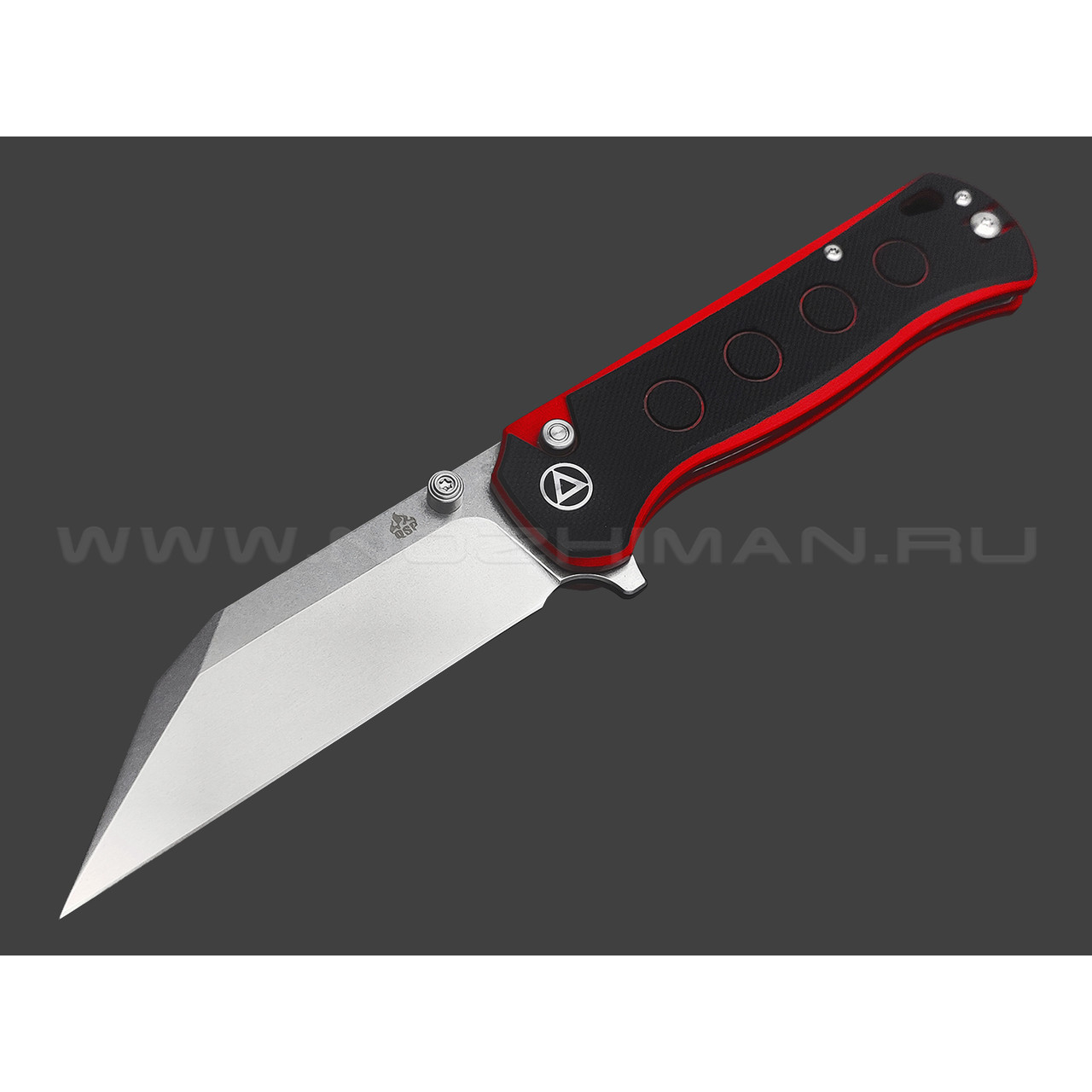 Нож QSP Swordfish QS149-A1 сталь 14C28N стоунвош, рукоять G10 black & red
