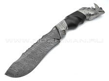 Эхо нож Носорог-1 сталь Дамаск, рукоять Черное дерево, бронза, серебро
