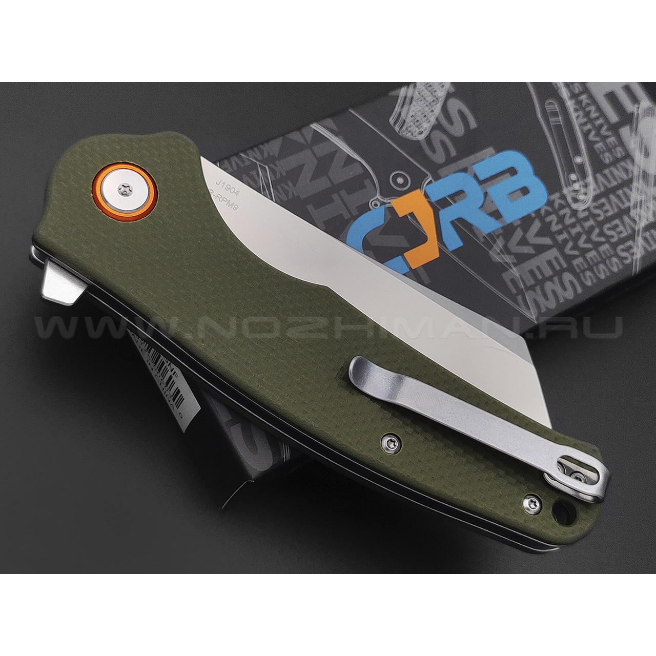 Нож CJRB Crag J1904-GNF сталь AR-RPM9, рукоять G10 OD green