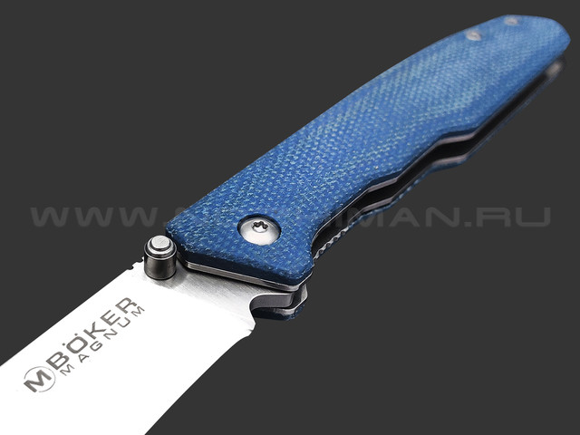 Нож Magnum Deep Blue Canvas 01SC714 сталь 440A satin, рукоять Micarta blue