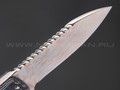 Нож QSP Canary Neck Knife QS141-H сталь Brass Copper Damascus, рукоять Carbon fiber Colorful