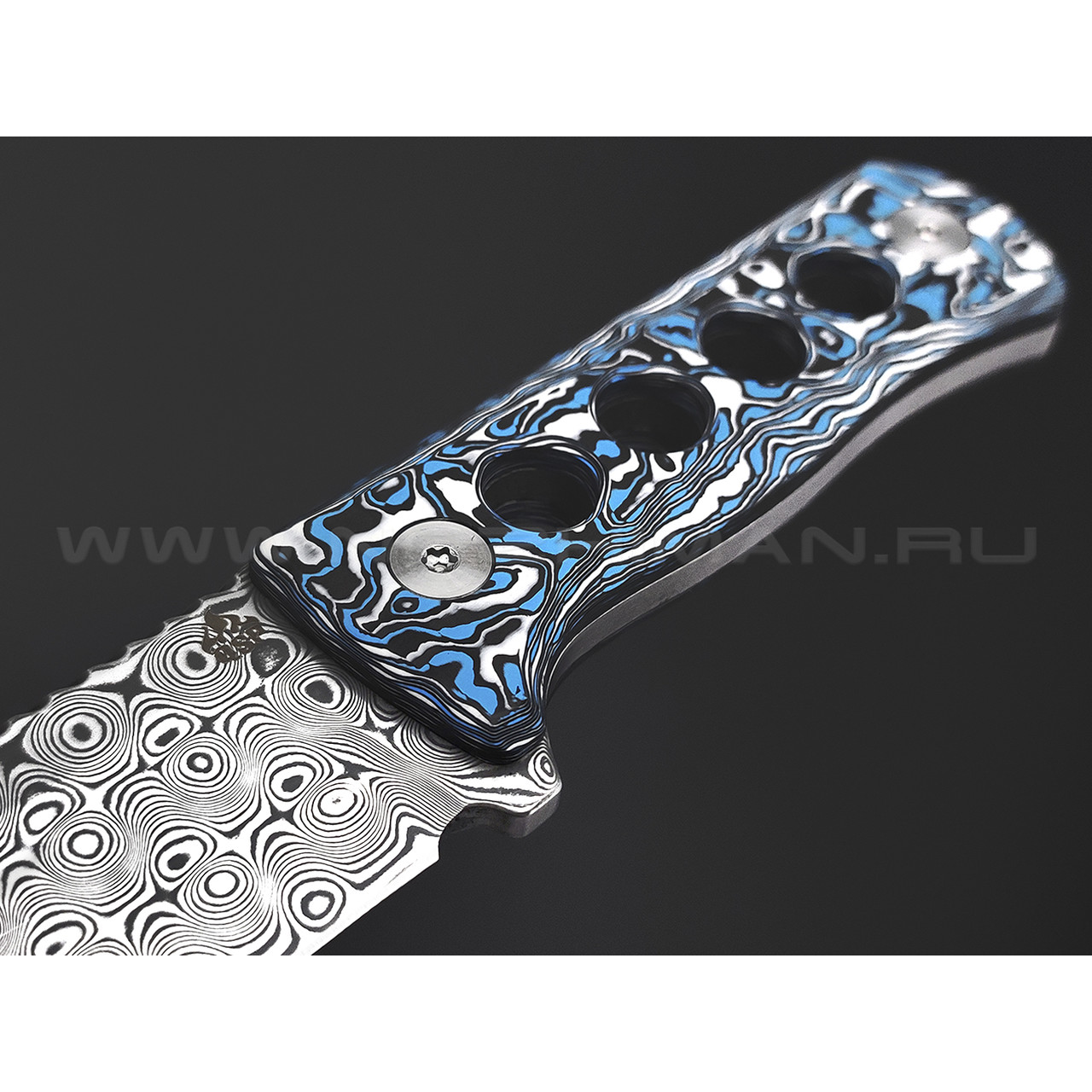 Нож QSP Canary Neck Knife QS141-I сталь Damascus, рукоять Carbon fiber Colorful