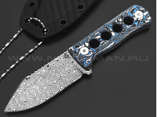 Нож QSP Canary Neck Knife QS141-I сталь Damascus, рукоять Carbon fiber Colorful