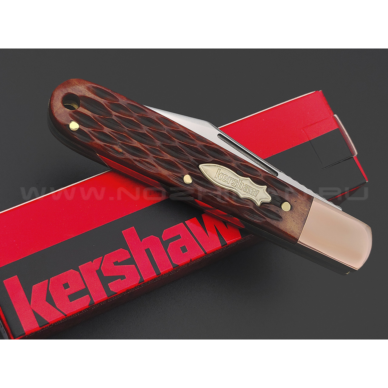 Нож Kershaw Culpepper Brown Bone 4383BJB сталь D2, рукоять Кость, медь, латунь