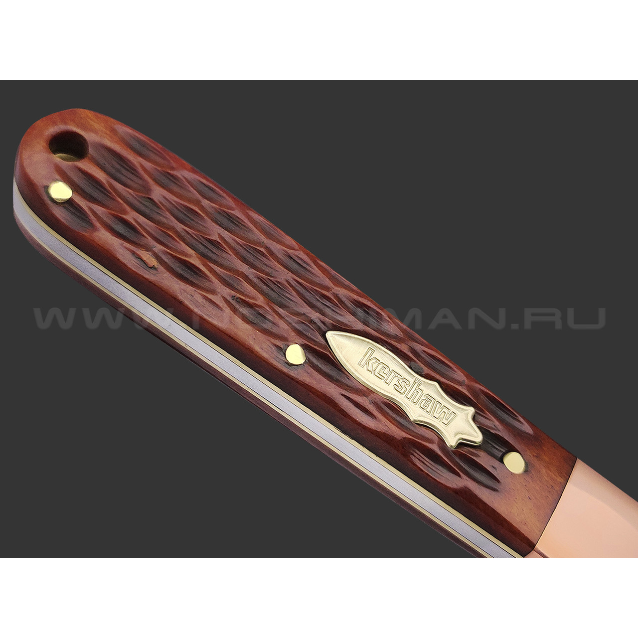 Нож Kershaw Culpepper Brown Bone 4383BJB сталь D2, рукоять Кость, медь, латунь