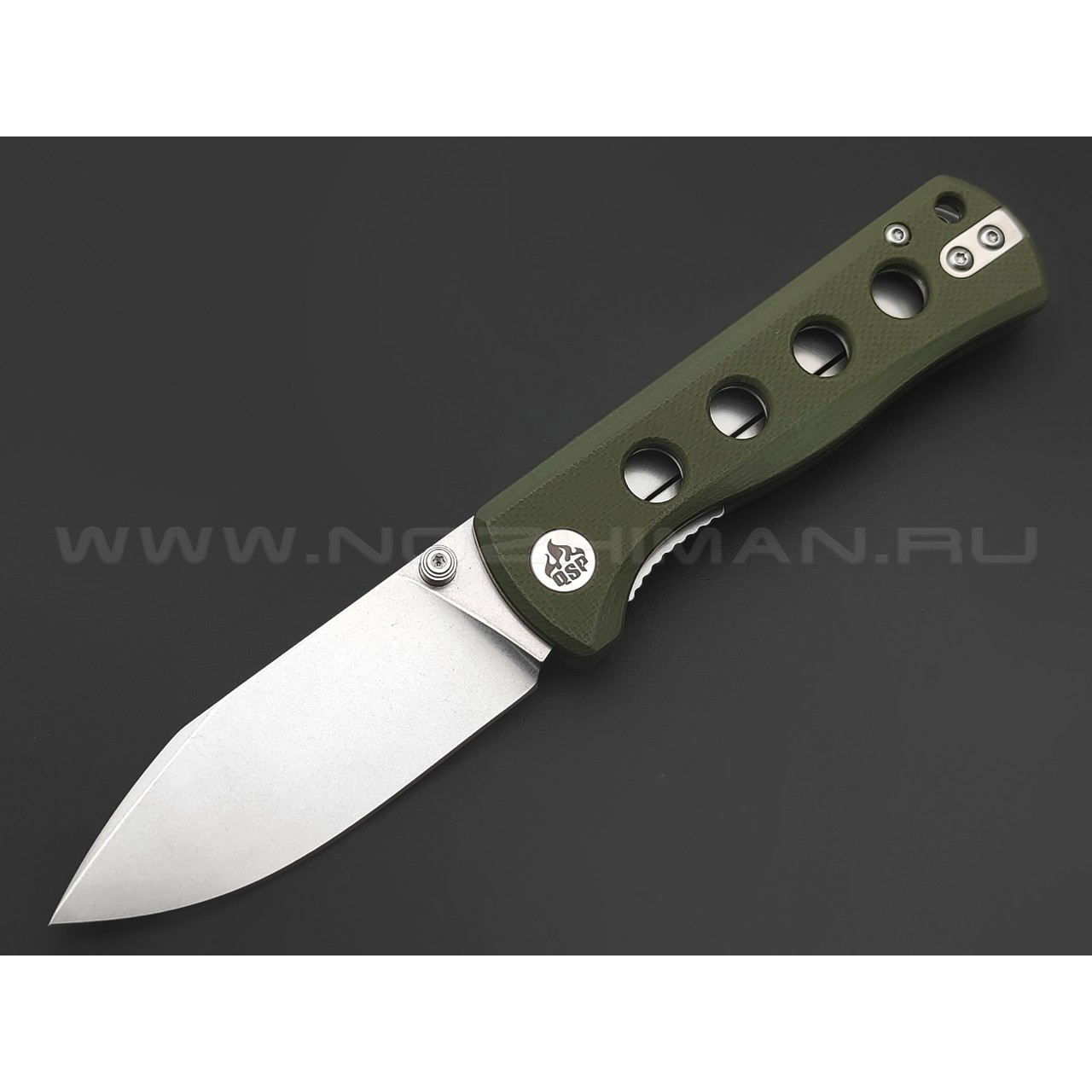 Нож QSP Canary folder QS150-F1 сталь 14C28N стоунвош, рукоять G10 green