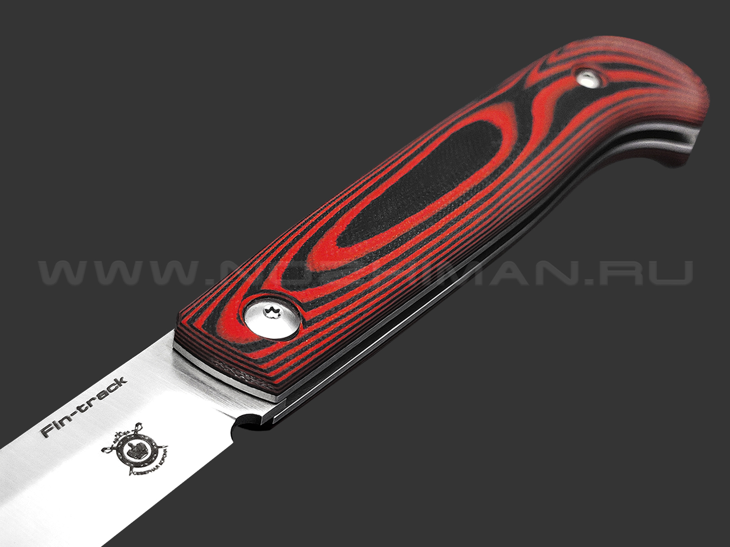 Северная корона складной нож Fin-Track сталь Aus-10 satin, рукоять G10 black & red