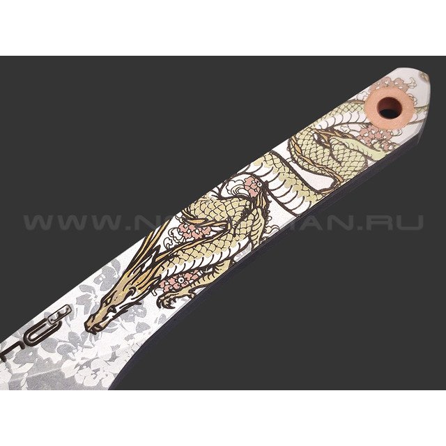 N.C.Custom киридаши KOI - Dragon сталь Aus-8 стоунвош, kydex grey