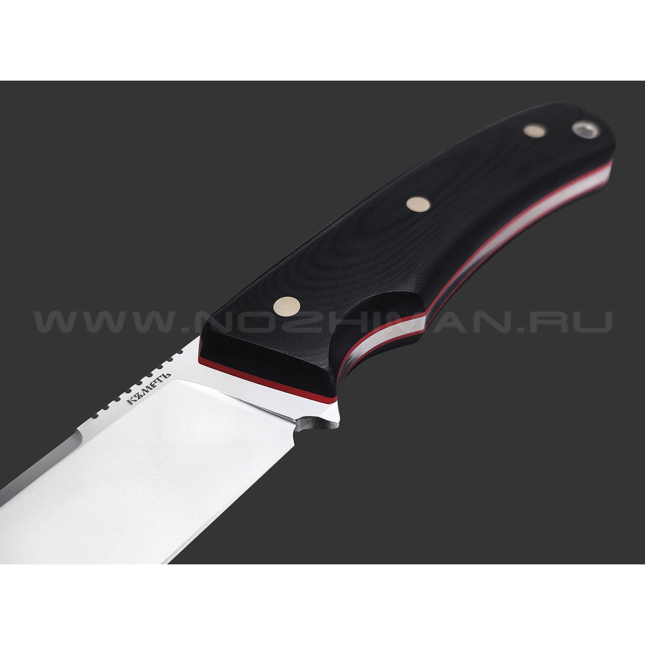 Кметь нож Акула сталь Bohler S390 хром, рукоять G10 black