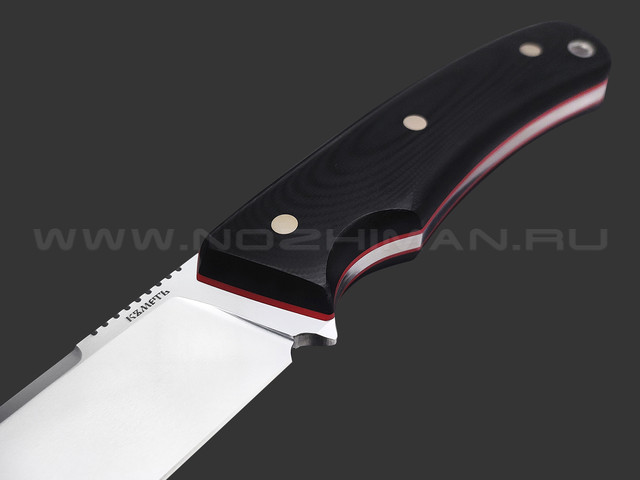 Кметь нож Акула сталь Bohler S390 хром, рукоять G10 black