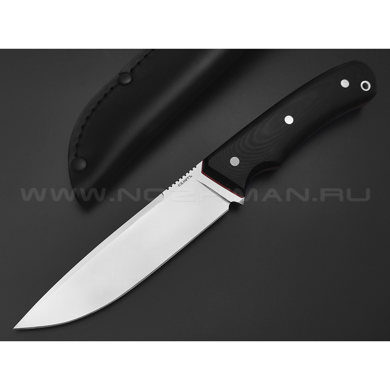 Кметь нож Акула сталь Bohler S390 хром, рукоять G10 black