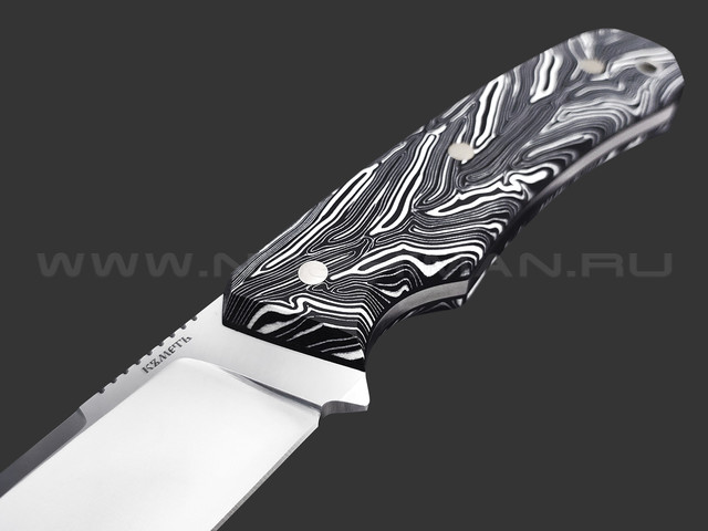 Кметь нож Акула сталь QPM 53 хром, рукоять Micarta chaotic black & white