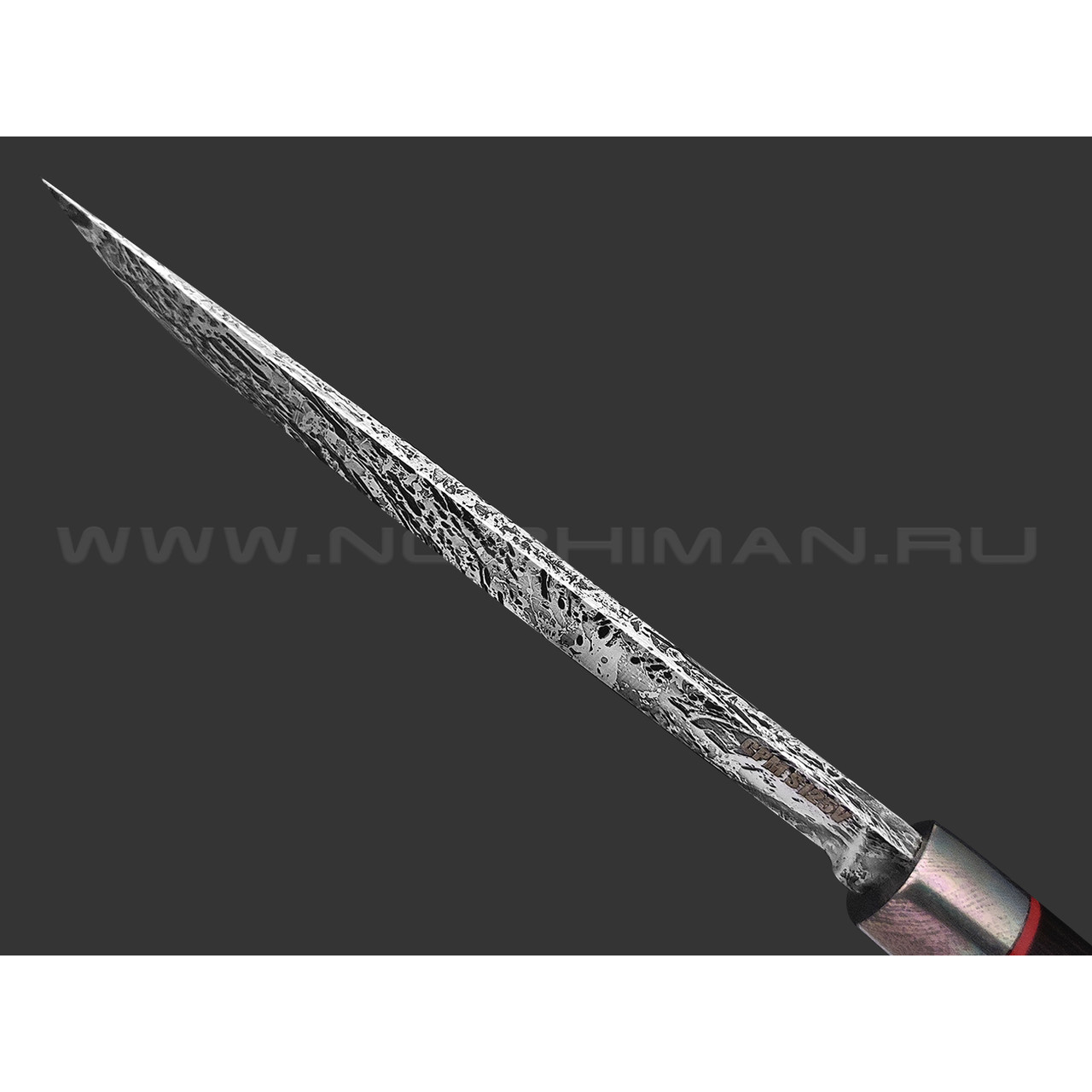 Богдан Гоготов нож NBG-52 сталь CPM S125V травление, рукоять Гренадил, timascus