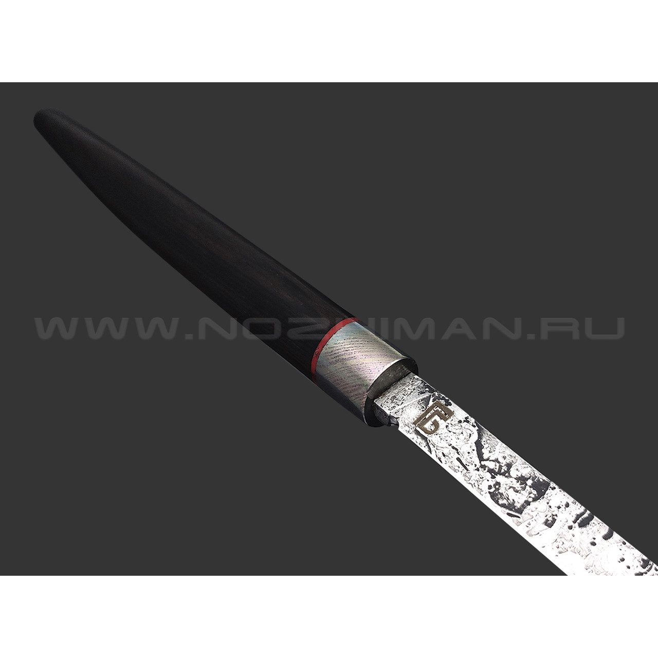 Богдан Гоготов нож NBG-52 сталь CPM S125V травление, рукоять Гренадил, timascus