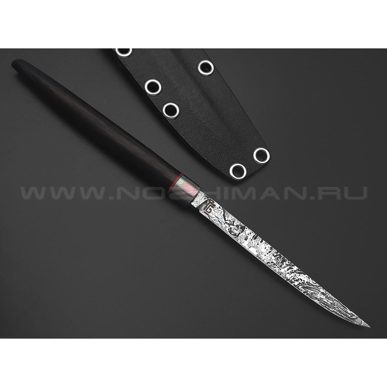 Богдан Гоготов нож NBG-52 сталь CPM S125V травление, рукоять Гренадил, timascus
