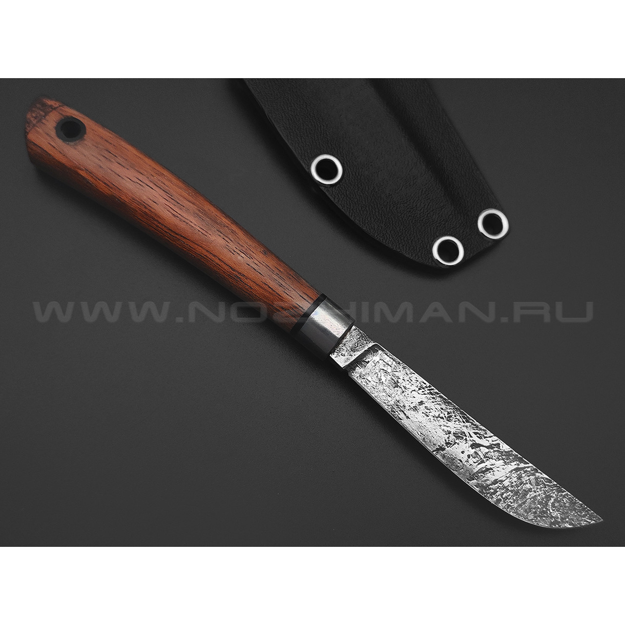 Богдан Гоготов нож NBG-49 сталь M398 травление, рукоять Красный эбен, timascus