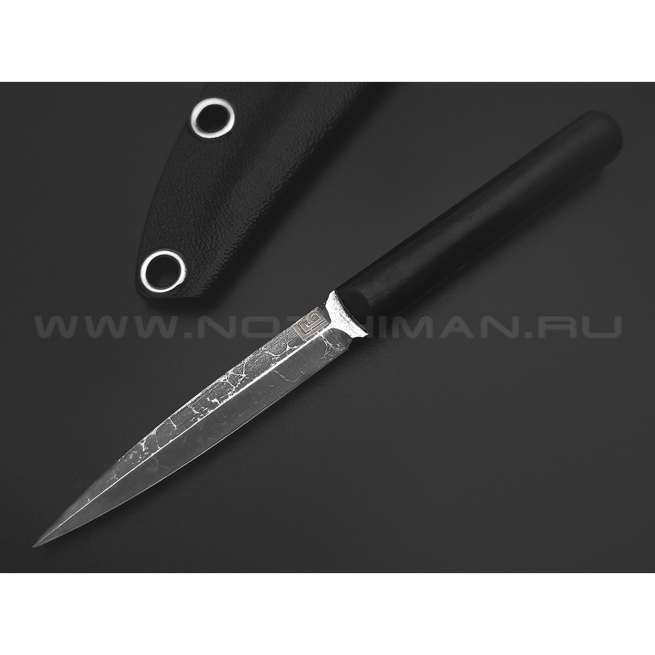 Богдан Гоготов нож NBG-51 сталь N690 травление, рукоять Дерево гренадил