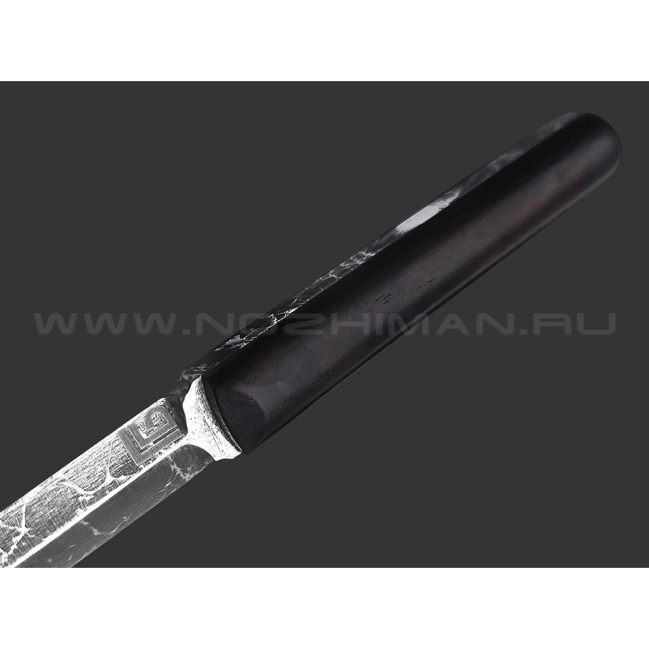 Богдан Гоготов нож NBG-51 сталь N690 травление, рукоять Дерево гренадил
