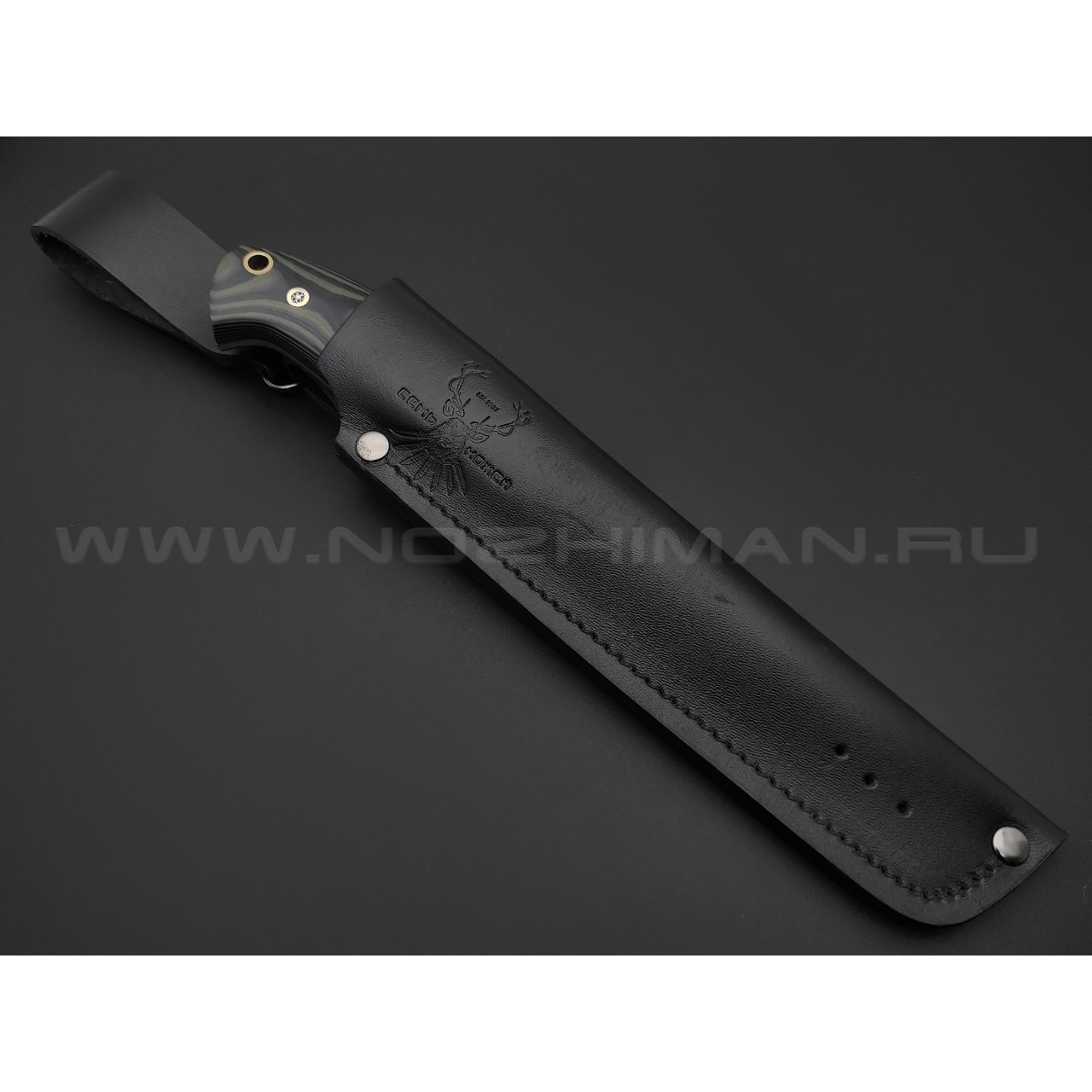 7 ножей нож Путник сталь D2 satin, рукоять G10 black & green