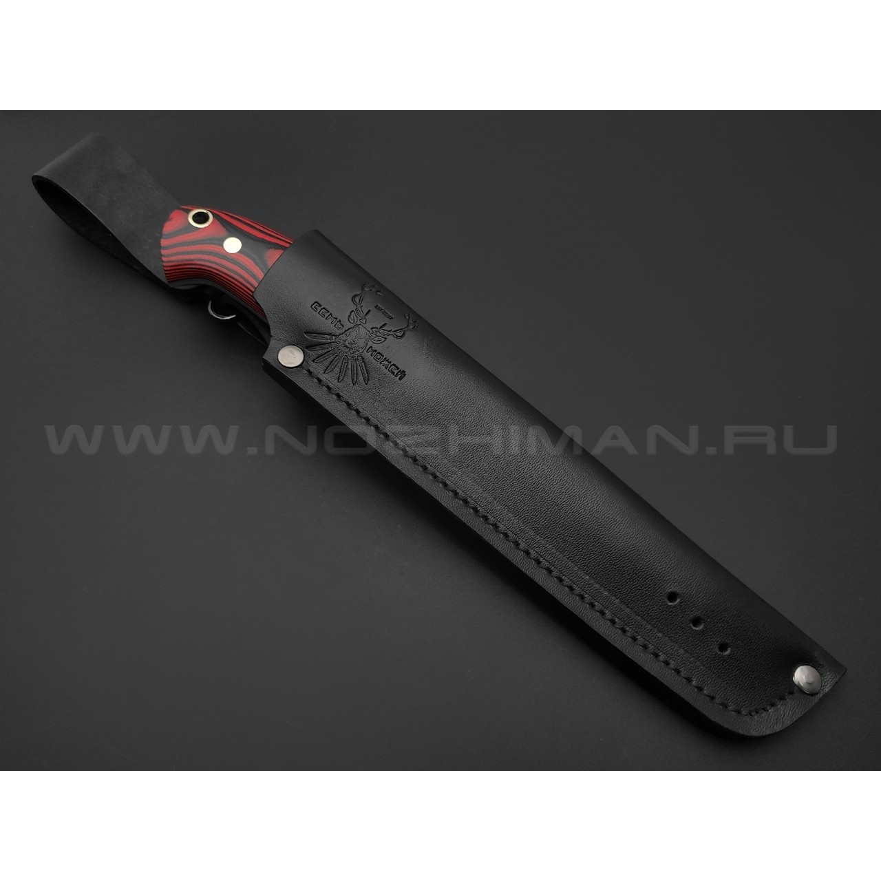 7 ножей нож Путник сталь D2 satin, рукоять G10 black & red