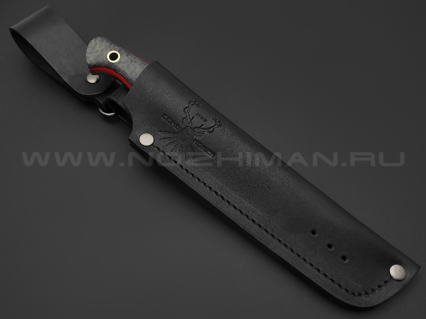 7 ножей нож Нессмук сталь Х12МФ satin, рукоять Carbon fiber, G10 red