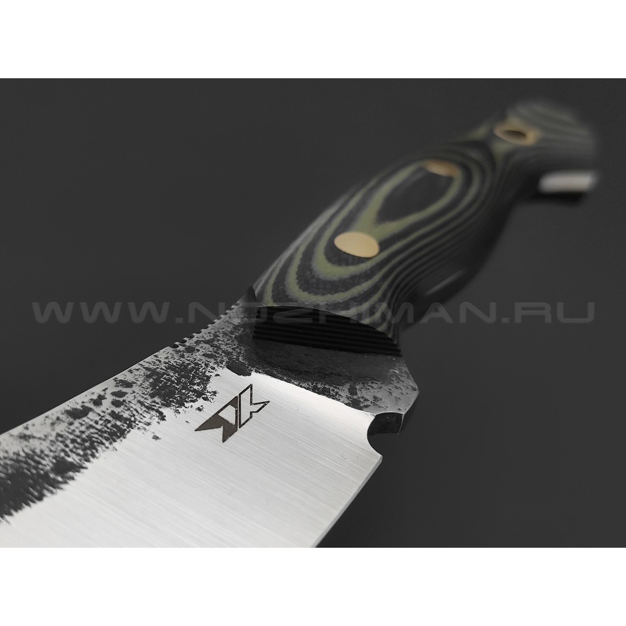 7 ножей нож Нессмук сталь K340 satin & ковка, рукоять G10 black & green