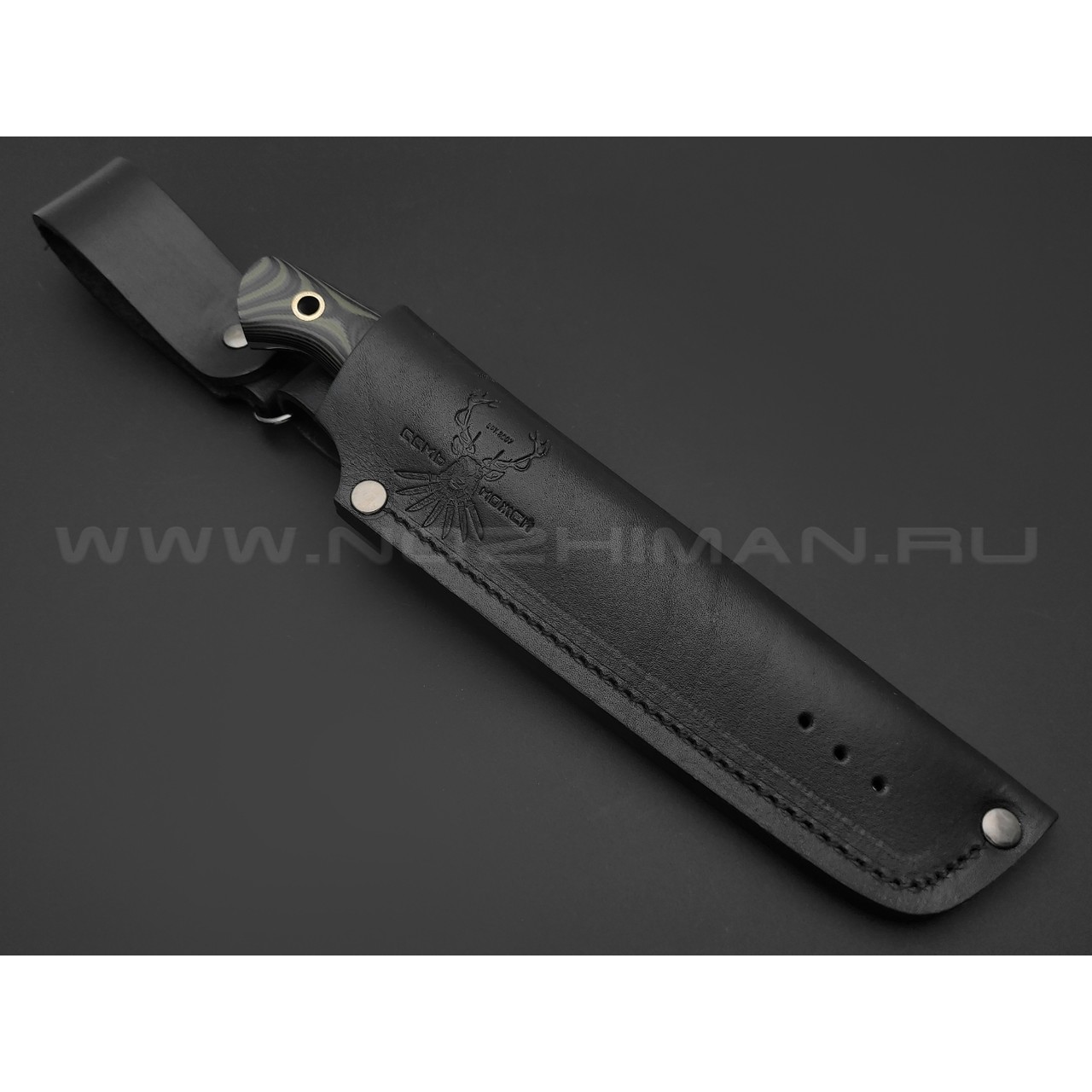 7 ножей нож Нессмук сталь K340 satin & ковка, рукоять G10 black & green