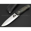 7 ножей нож Йети сталь K340 satin, рукоять Стаб. торцевой ясень, G10 blue