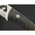 7 ножей нож Йети сталь K340 satin, рукоять Стаб. торцевой ясень, G10 blue