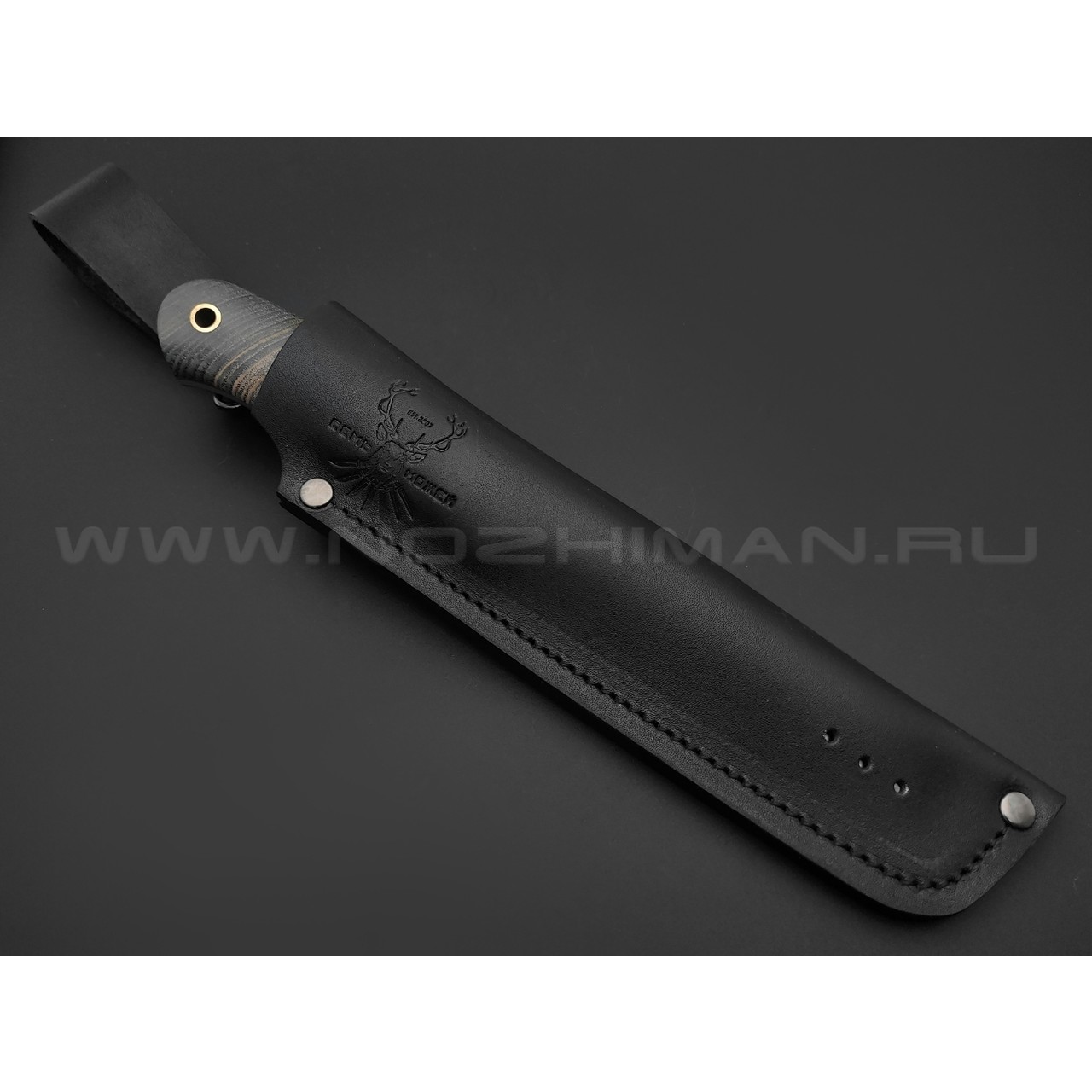 7 ножей нож Йети сталь K340 satin, рукоять Стаб. торцевой ясень, G10 blue