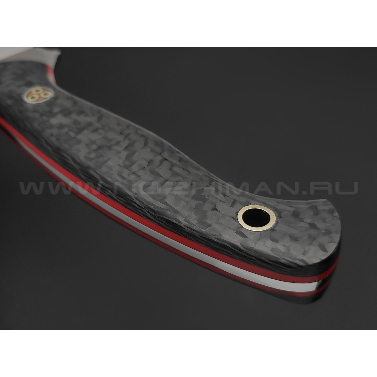 7 ножей нож Пиранья сталь K340 сатин, рукоять Карбон, G10 красный