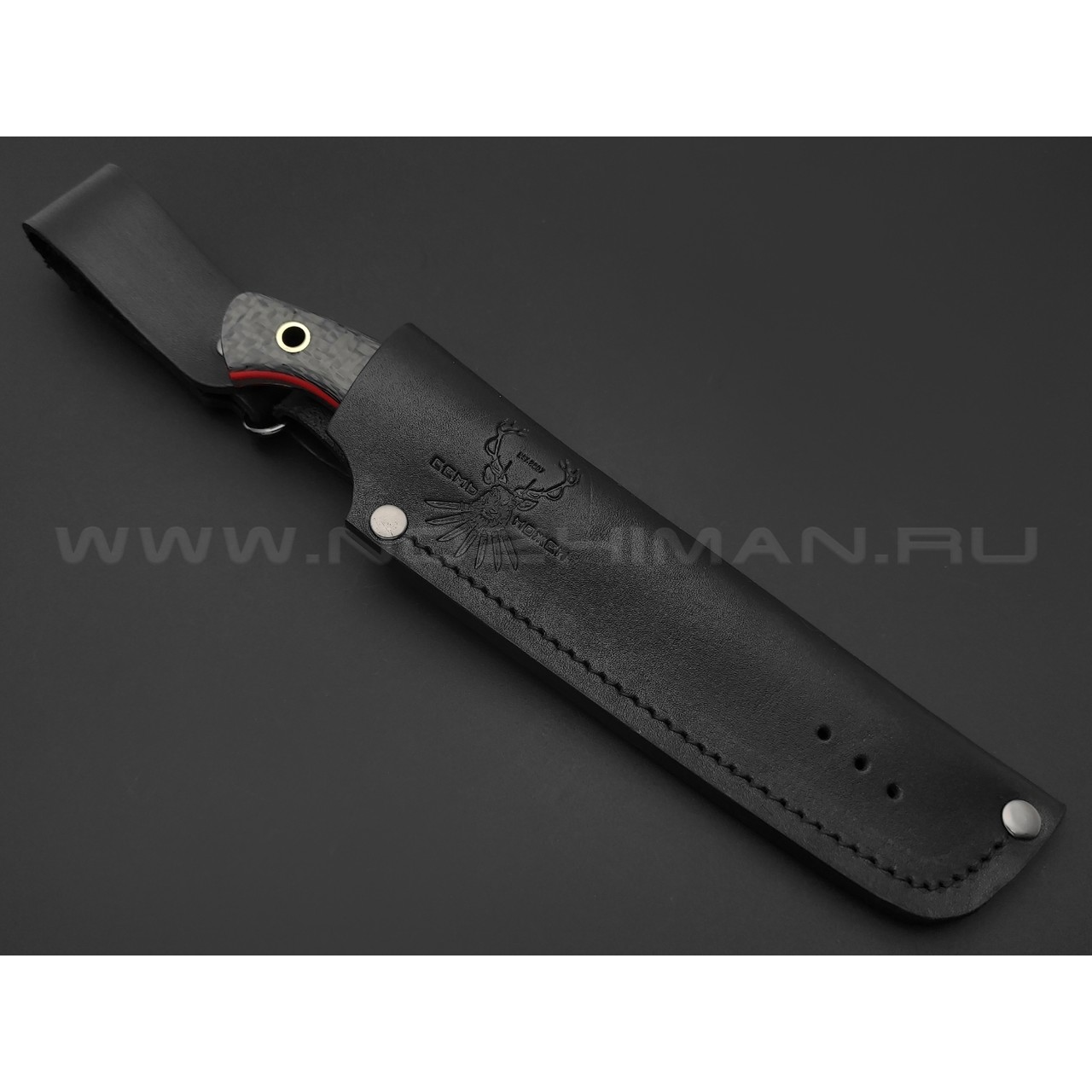 7 ножей нож Пиранья сталь K340 сатин, рукоять Карбон, G10 красный