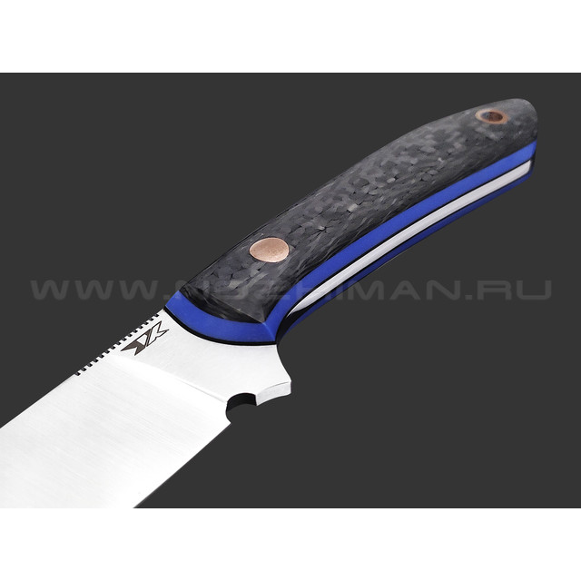 7 ножей нож Ц1 сталь PGK satin, рукоять Carbon fiber, G10 blue