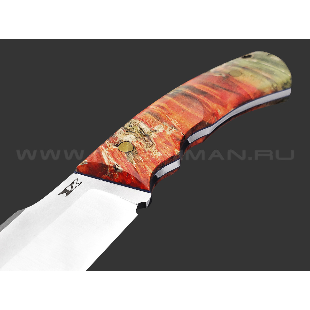 7 ножей нож Беркут сталь D2 satin, рукоять Стаб. кап клена, G10 blue