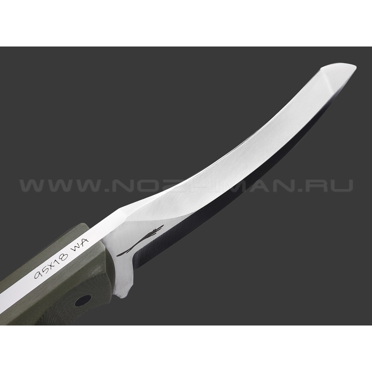Волчий Век нож Кондрат 10 сталь 95Х18 WA satin, рукоять G10 olive