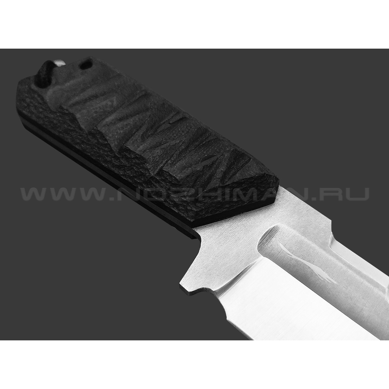 Волчий Век нож Кощей малый, сталь N690 WA satin, рукоять G10 black с резьбой