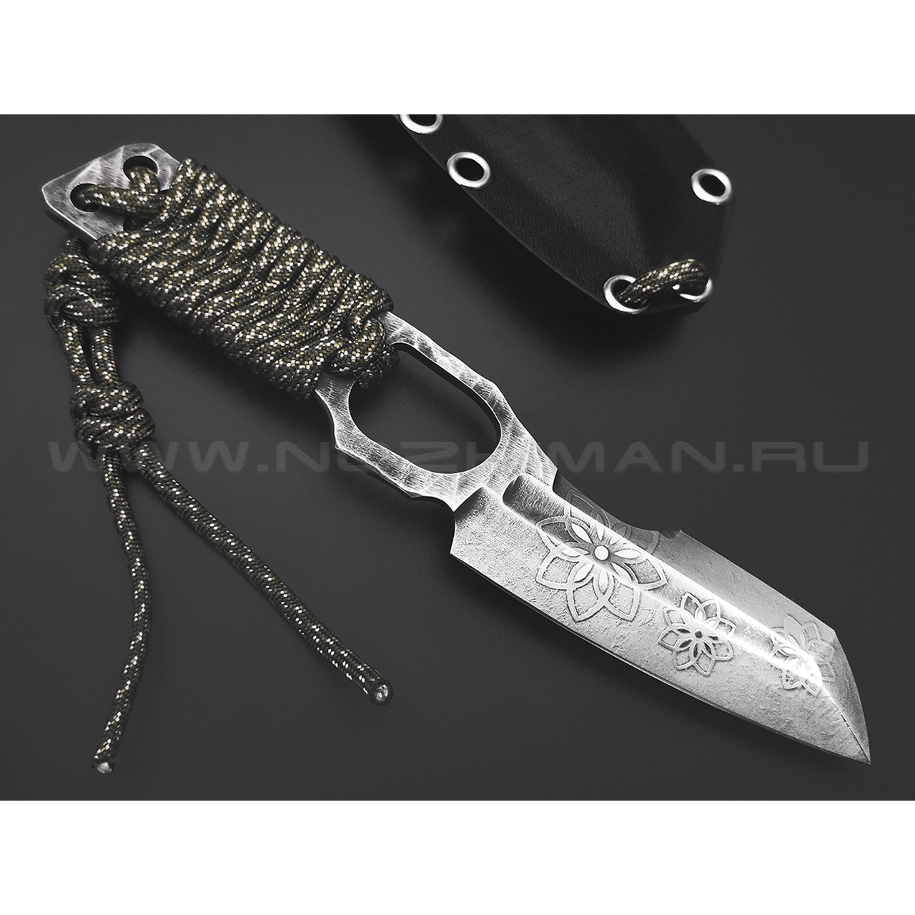 Волчий Век нож Карачун лайт, сталь N690 WA травление, рукоять Paracord