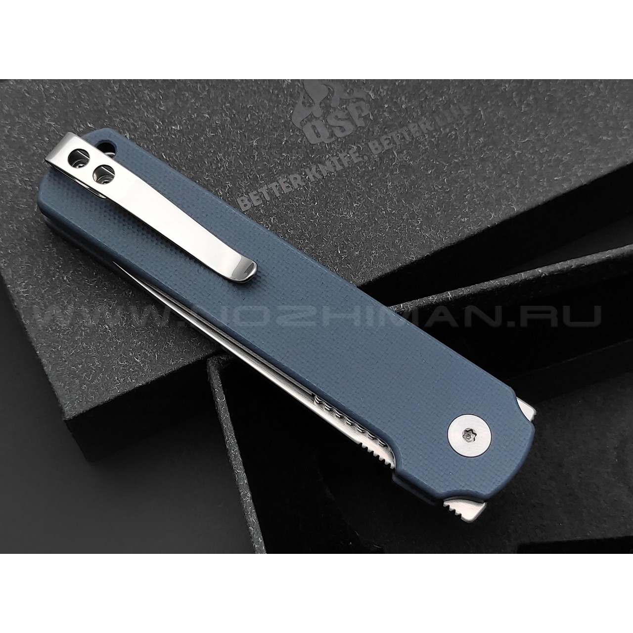 Нож QSP Lark QS144-B сталь 14C28N satin, рукоять G10 grey