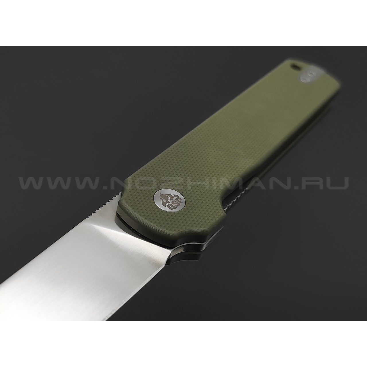 Нож QSP Lark QS144-C сталь 14C28N satin, рукоять G10 green