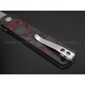 Нож QSP Lark QS144-D сталь 14C28N satin, рукоять Chaotic carbon fiber red Нож QSP Lark QS144-D сталь 14C28N satin, рукоять Chaotic carbon fiber red